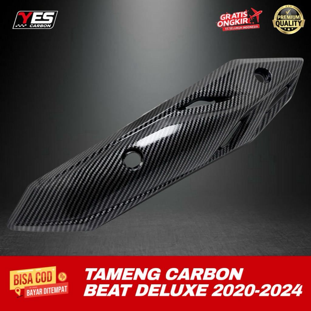 TUTUP KNALPOT BEAT DELUXE 2020-2024 CARBON • Tameng Knalpot Beat Carbon 2020-2024 Beat Deluxe Cover 