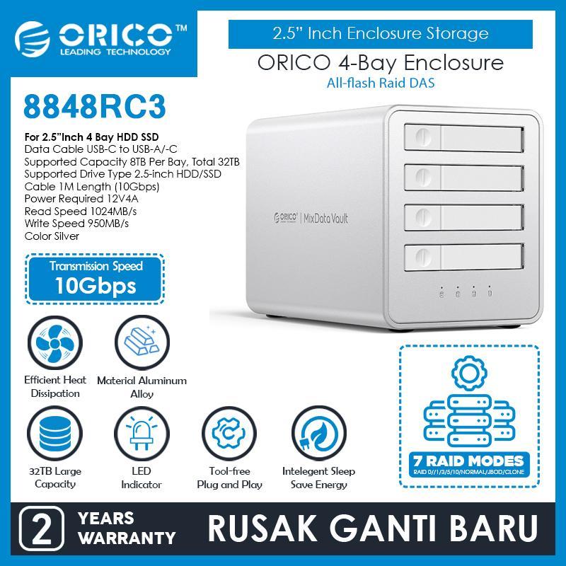 ORICO 4-Bay All-Flash RAID Enclosure for 2.5-inch HDD/SSD - 8848RC3