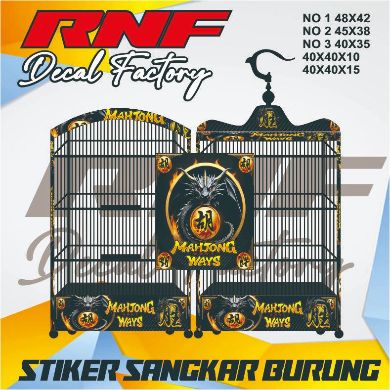 STIKER SANGKAR DECAL UNTUK BURUNG KENARI CENDET DLL