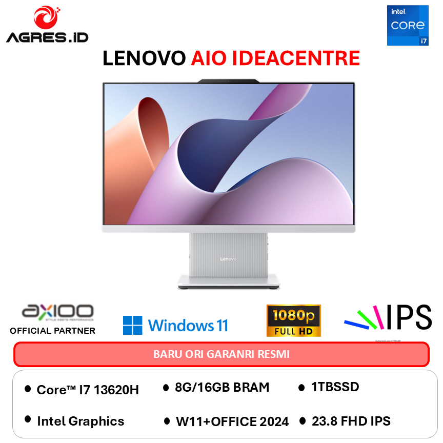 LENOVO AIO IDEACENTRE 24 TOUCH I7 13620H - RAM 16GB 1TB W11+OHS 23.8FHD IPS -QRID