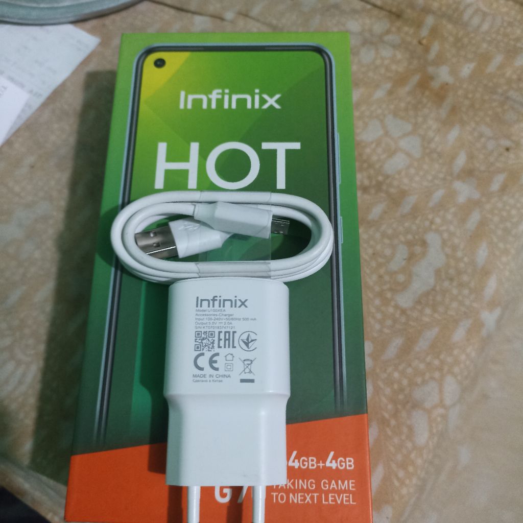 CHARGER INFINIX HOT 10, MICRO USB, DIJAMIN ASLI ORI BAWAAN