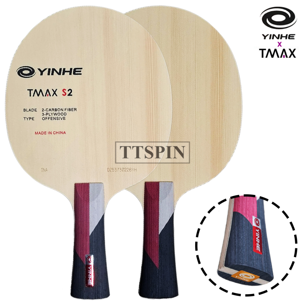Yinhe Tmax S2 - Kayu Pingpong Tenis Meja Bet Bat YINHE TMAX S-2 Hinoki Carbon Fiber Offensive Offens