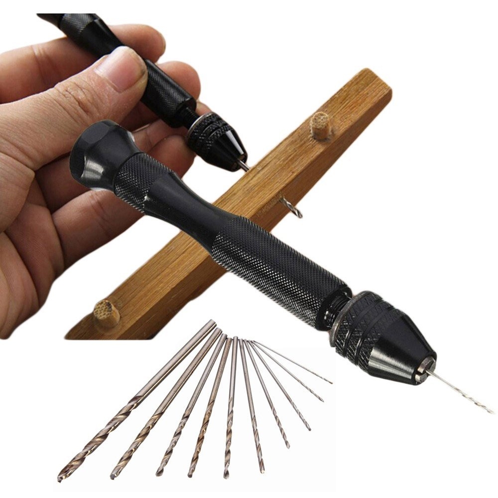 Bor Tangan Manual Saku Mini Plus 10 Mata - Bor Tangan Saku - Bor Manual - Bor Saku - Bor Mini - Manu