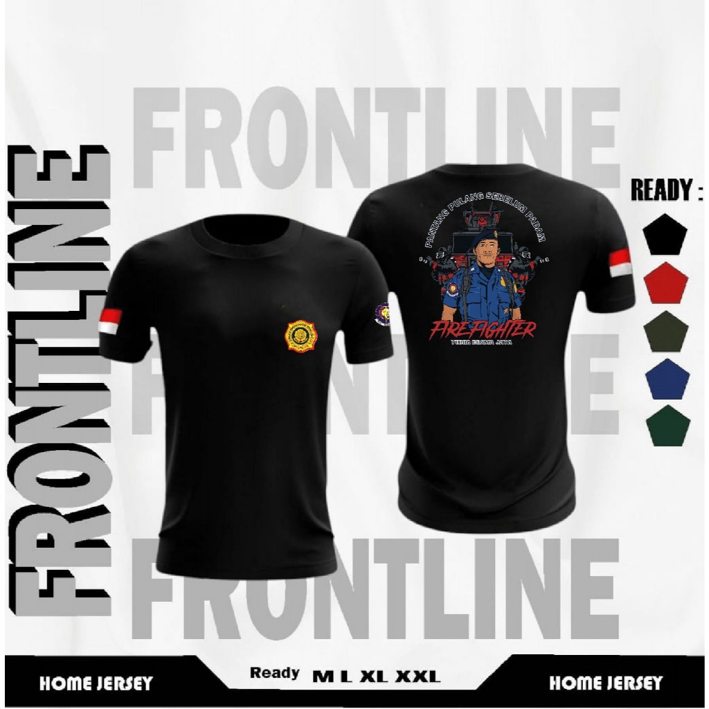 kaos damkar Dryfit Milano /Kaos FIRE FIGTHER bahan dryfit Milano