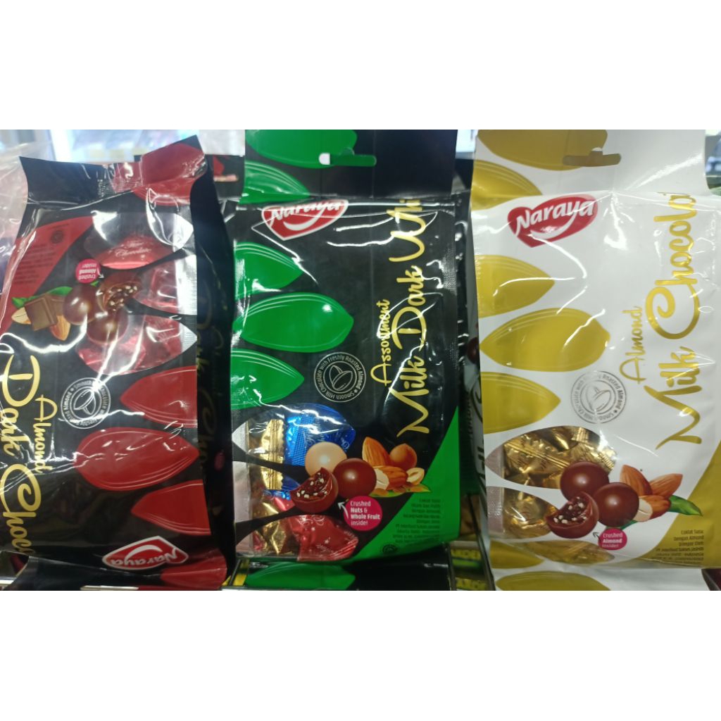 PROMO NARAYA COKLAT ALMOND DARK/MILK/ASSORTMENT 300GR