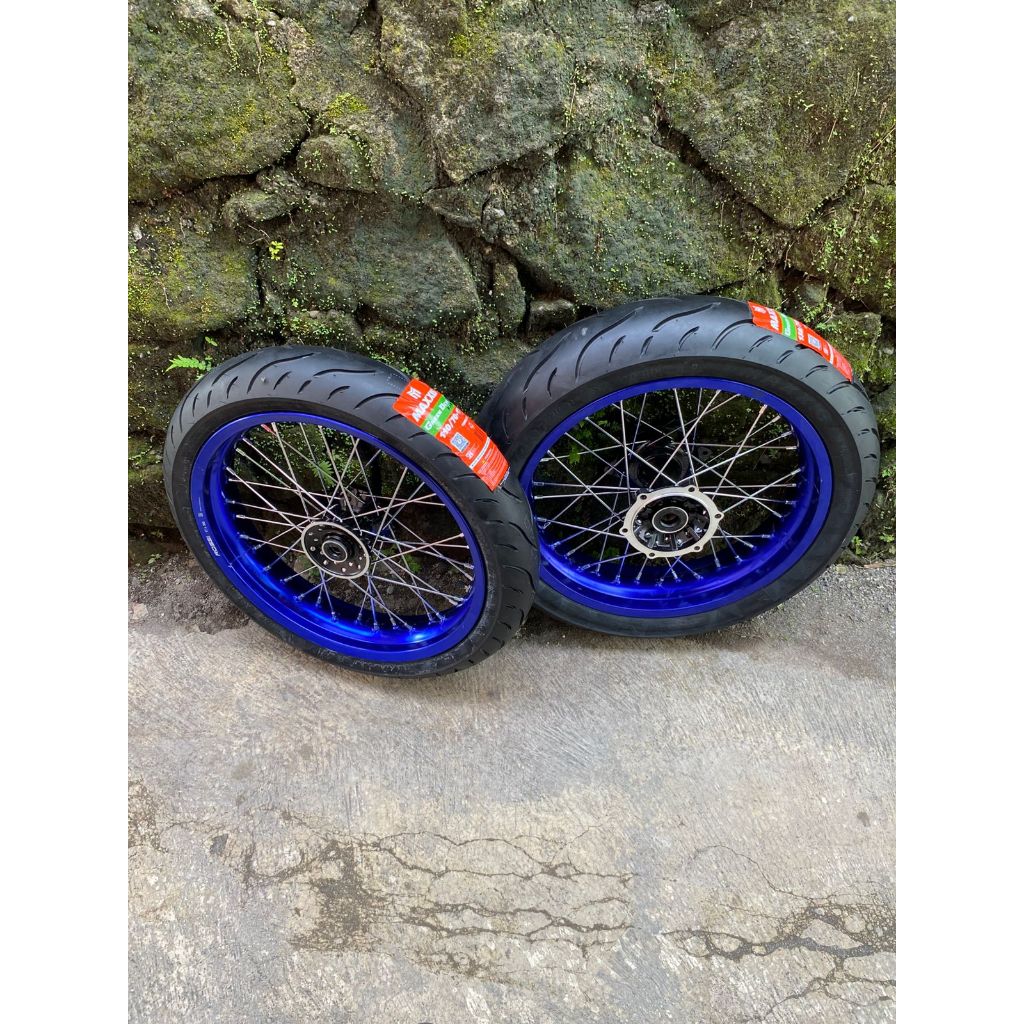Velg Supermoto Yamaha WR 300/350 Ban Maxxis 110 dan 130 Ring 17 Paket Roda Sumo WR155 Murah