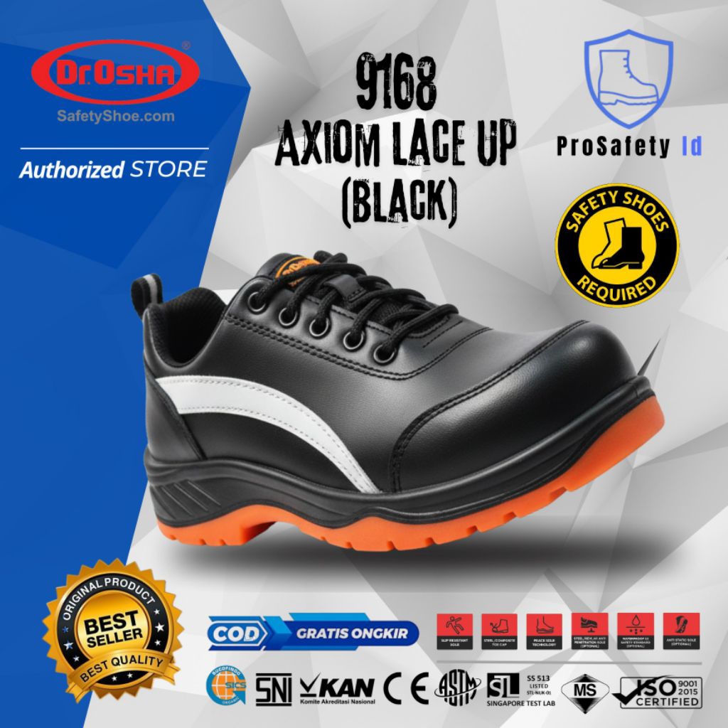 Dr OSHA Axiom 9168 S2 Composite Waterproof Safety Shoes - Black