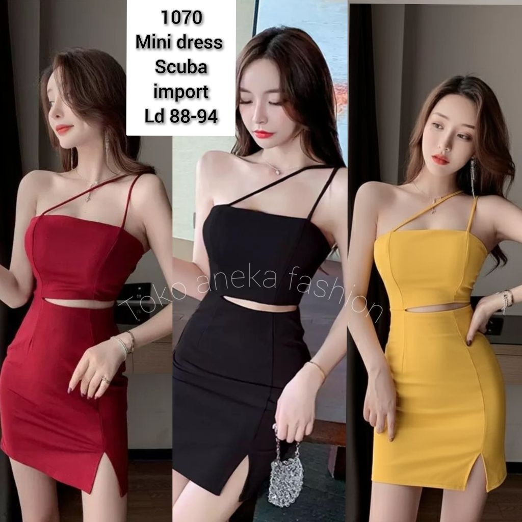 1070 Mini Drss sexsy party slit bolong wanita scuba import