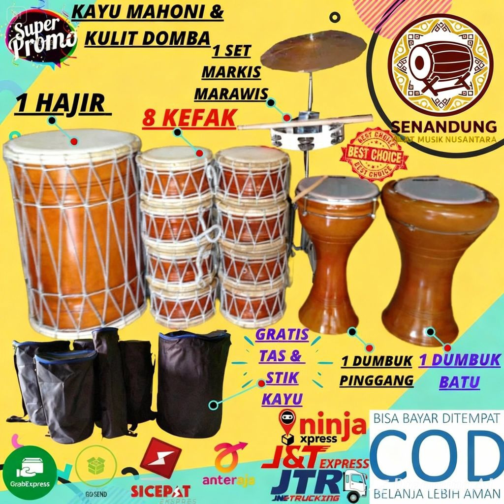 Alat Marawis lengkap alat marawis 1 set alat marawis set alat marawis full set alat musik marawis 1 