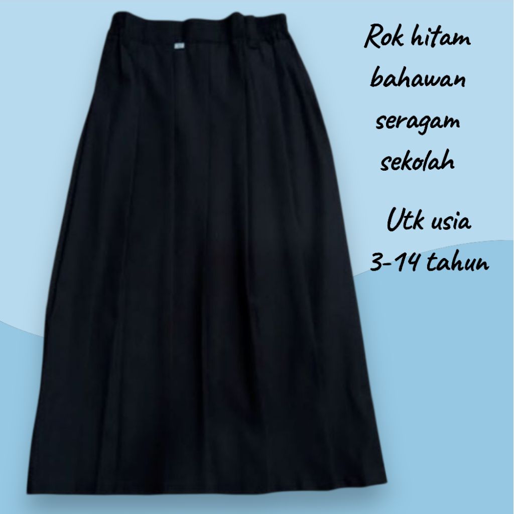 rok rempel warna hitam bawahan seragan sekolah sd mi smp