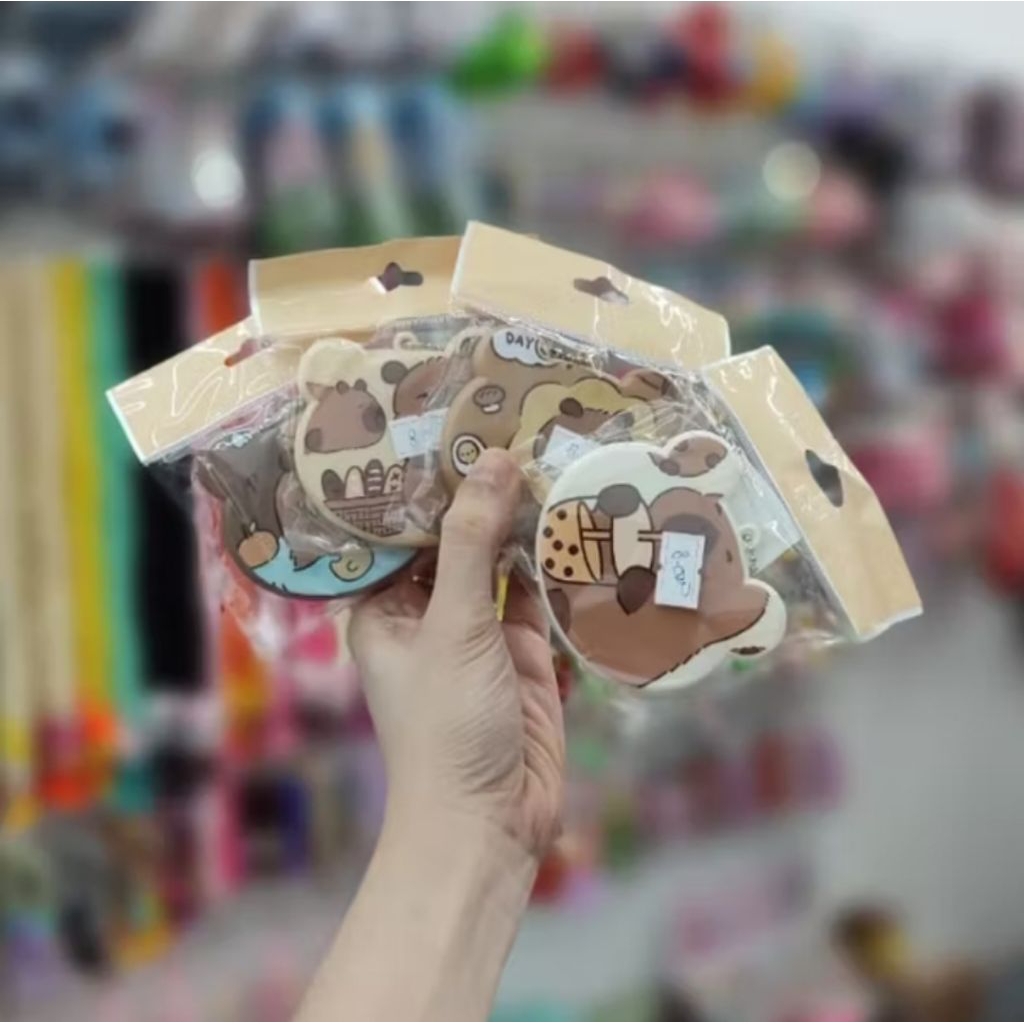 Gantungan Kunci Kaca Lipat Mini Karakter Cantik | Cermin Lipat