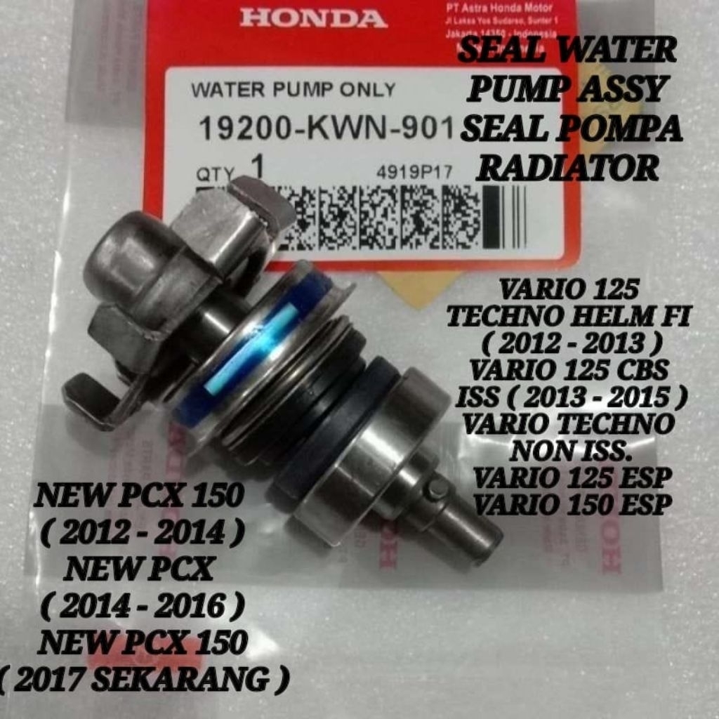 Seal Water Pump Assy Seal Radiator Pump Vario 125 150 Led
