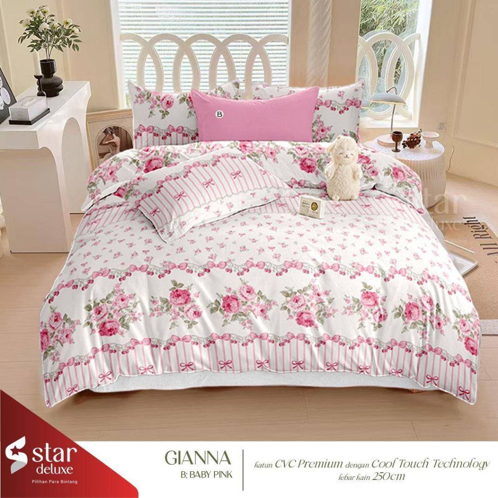 Sprei motif giana bunga pink
