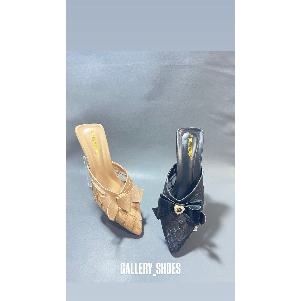 sepatu sandal heels wanita purple