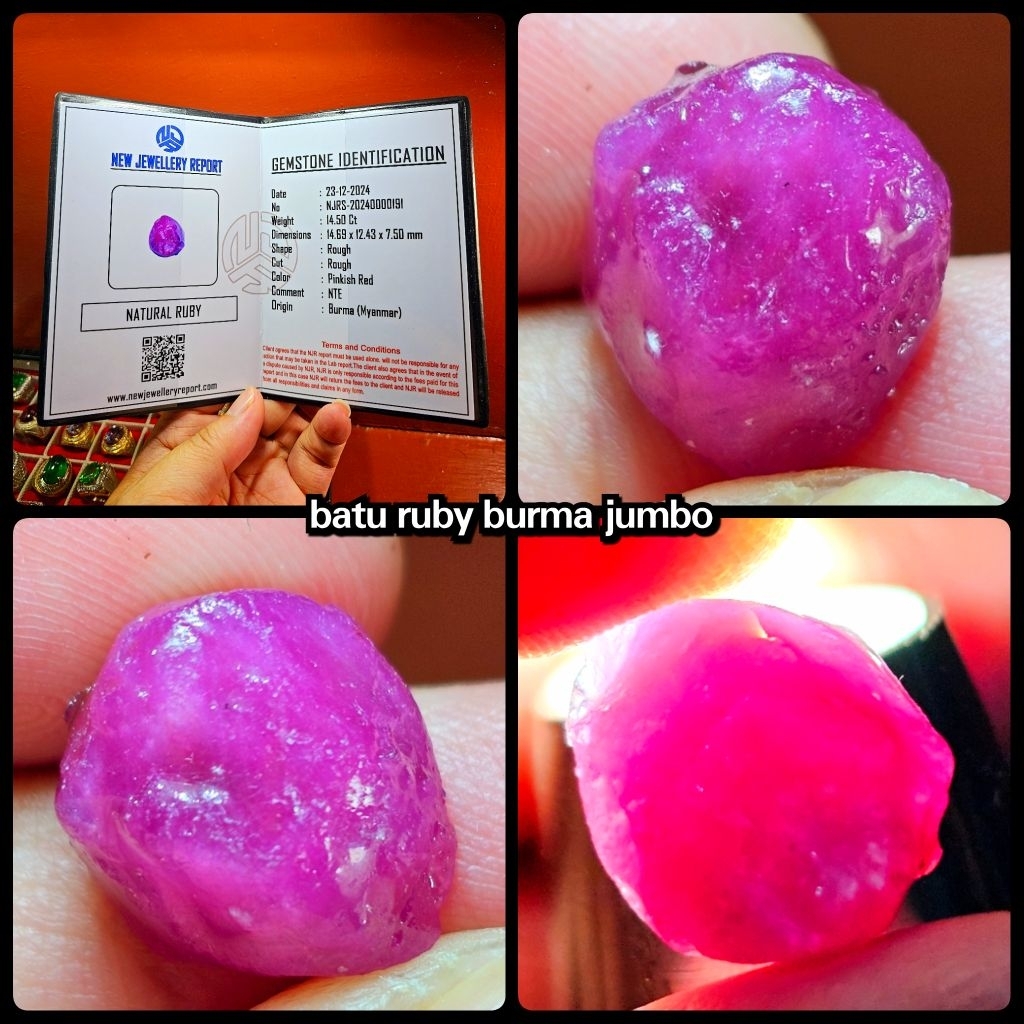 bongkahan ruby burma kristal star asli myanmar ( NTE )