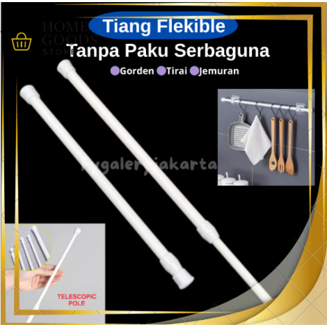 HL0770 Tiang Fleksibel Tiang Gorden Kolong Dapur Tiang Tanpa Paku Tiang Serbaguna untuk Gorden Lemar