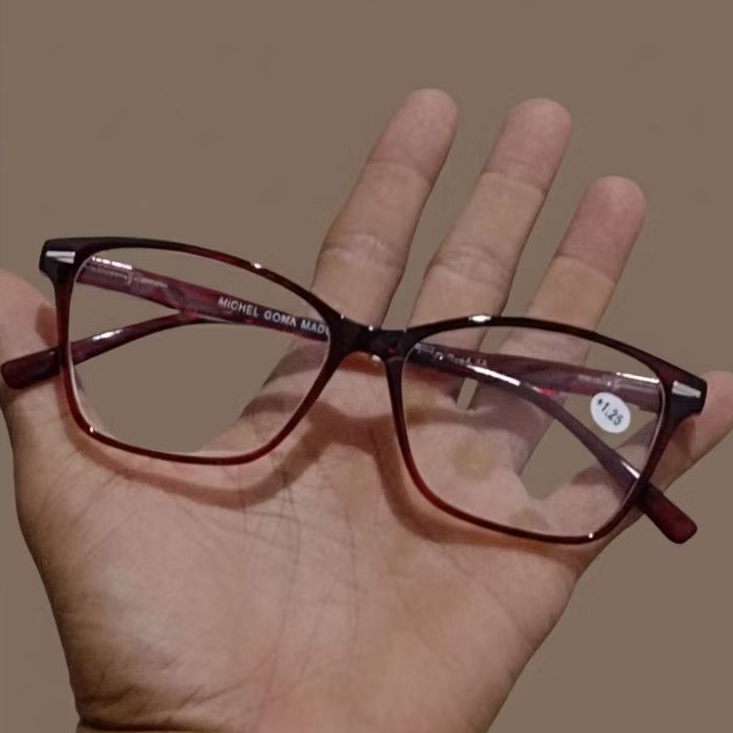 KACAMATA BACA MERAH MARON XA209D-T KACAMATA RABUN DEKAT WANITA +1.00 SD +3.00 GAGANG PER PEGAS