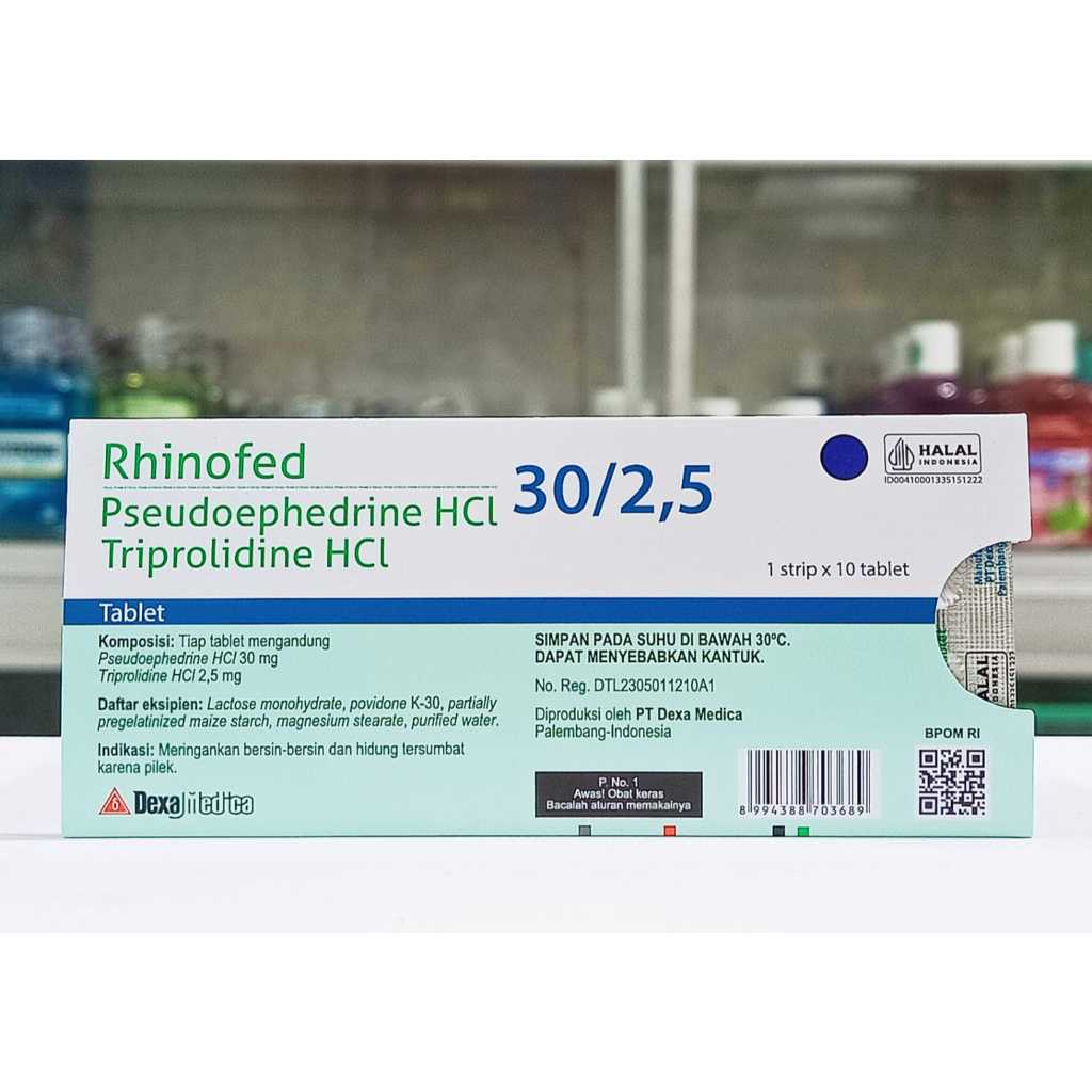 RHINOFED (1 STRIP ISI 10 TABLET) - MENGATASI PILEK, BERSIN-BERSIN DAN HIDUNG TERSUMBAT