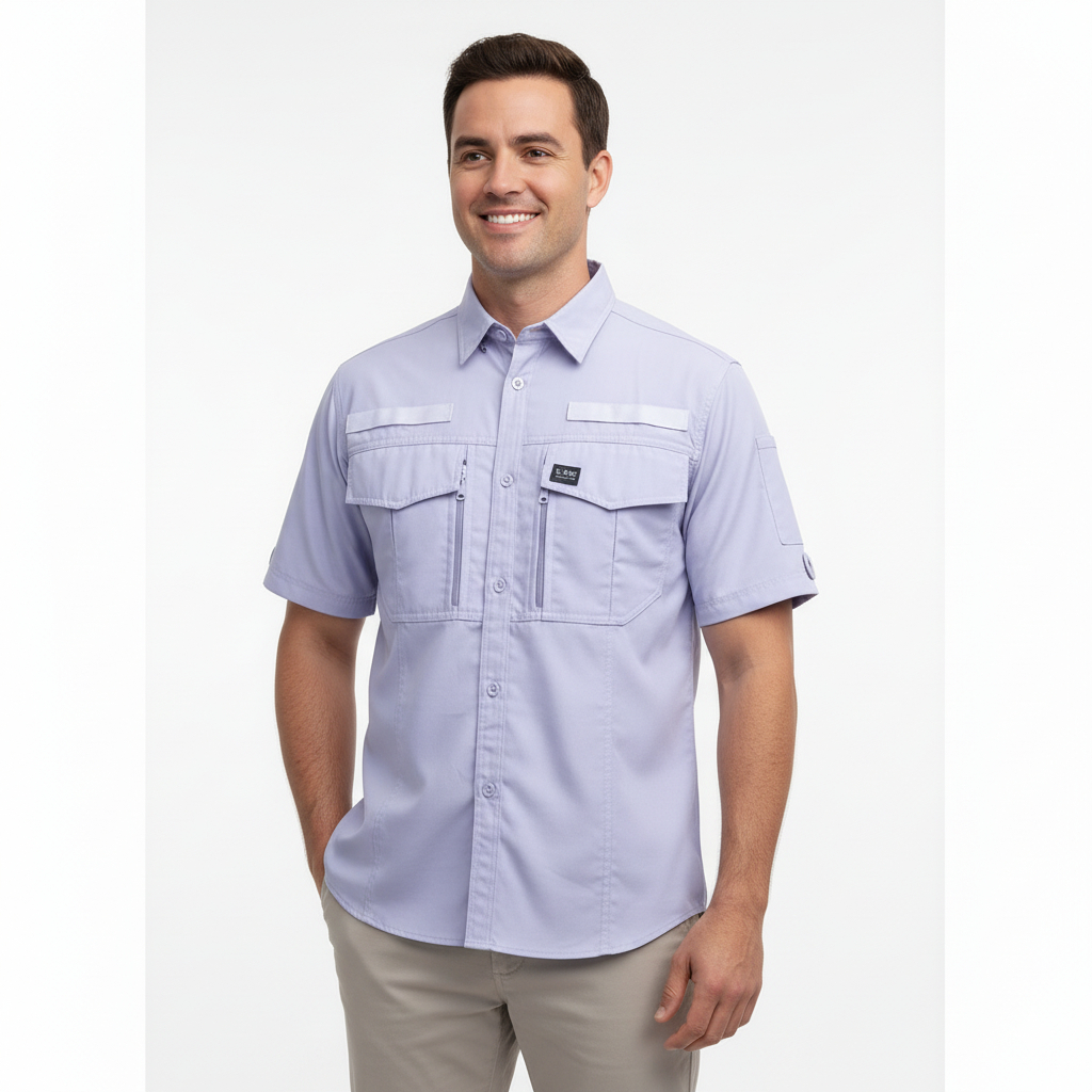 Kemeja Pria Adem & Ringan | Kemeja Outdoor Lengan Pendek Putih | Baju Kerja Lapangan PDL Terbaik