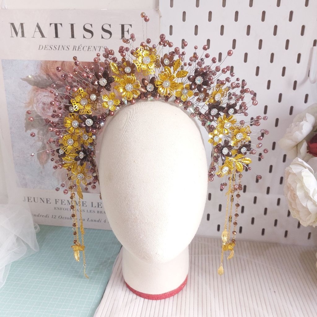 20H [Handmadebychindy] Headpiece Wedding/sunting pengantin/ Suntiang modern/ Aksesoris hijab wedding