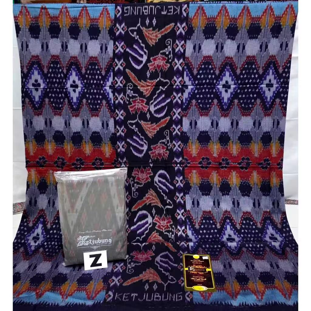 SARUNG KETJUBUNG GOYOR RED/GOLD MOTIF PELANGI