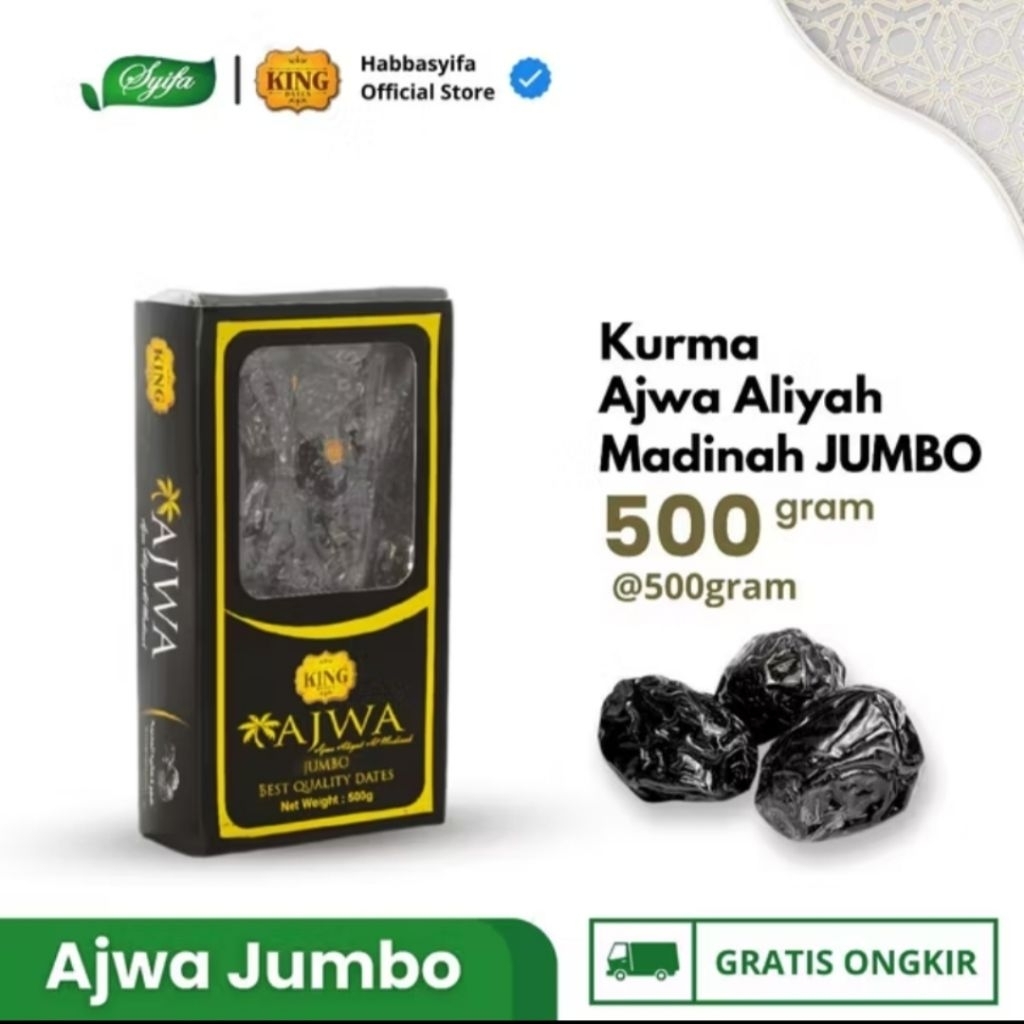 [ 500gr ] KURMA AJWA JUMBO /KING KURMA ALIYAH MADINAH