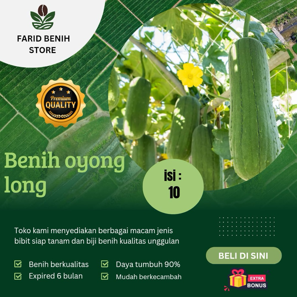 paket 10 biji benih oyong long unggul oyong taiwan