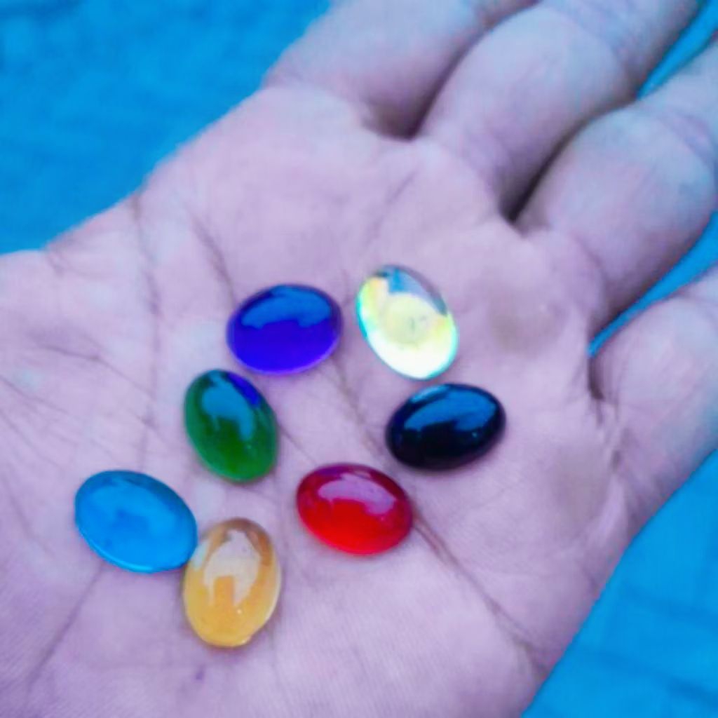 7 pcs batu akik 14x10 mm king safir king rubi siam blue topaz yelow citrine kalimaya pelangi emerald