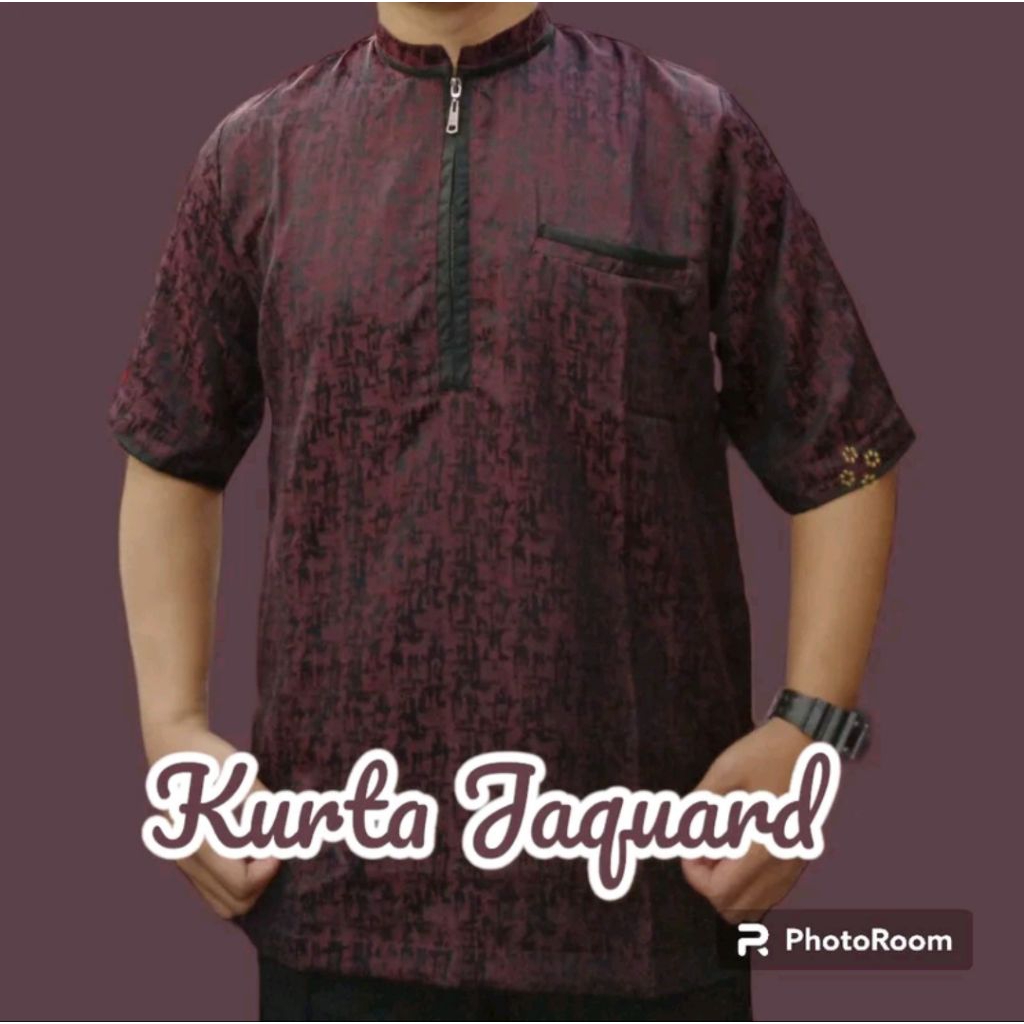 Almuhyi Kurta jaguard Best seller tangan pendek resleting