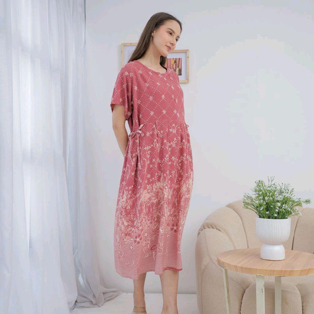 [ALSABA] CIBI DRESS DASTER BUSUI RESLETING DEPAN RAYON PREMIUM GRADE A MOTIF PRINTING BAJU TIDUR