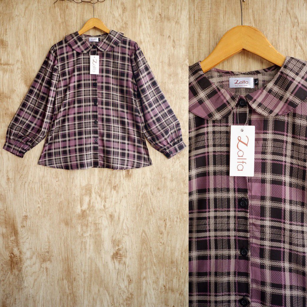 Preloved atasan Kemeja Zalfa outfit, kemeja crop top