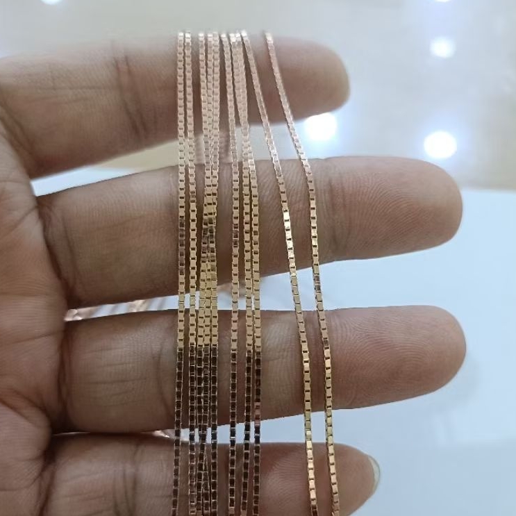 kalung Italy kaca Asli perak 925 lapis emas warna rose gold kl011
