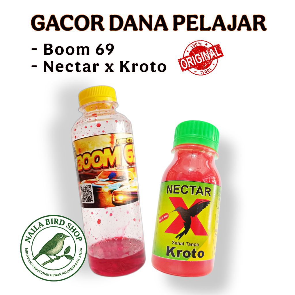 BOOM 69 + NECTAR X KROTO PAKAN/NECTAR BURUNG DAN VITAMIN BURUNG KONIN SOGON SEHAT GACOR