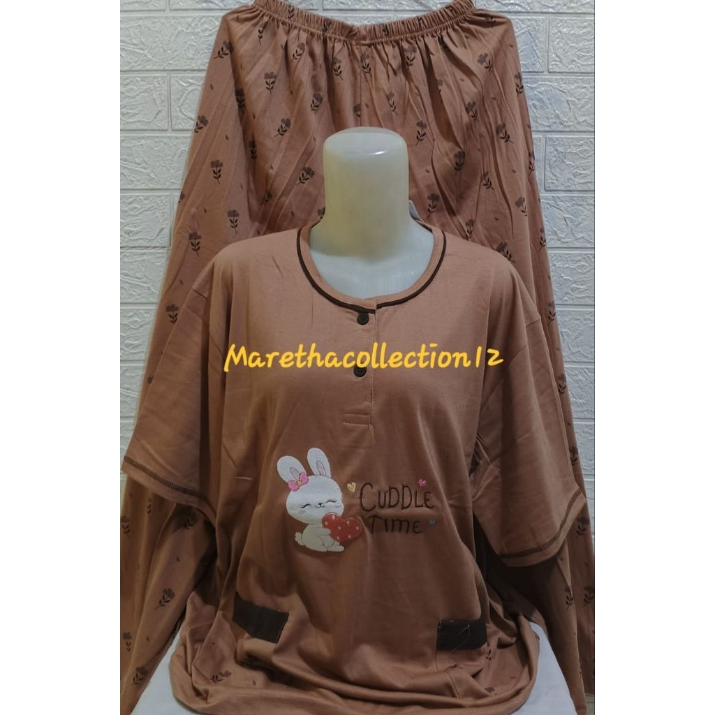 Babydoll AMRO CP Jumbo XXL label putih / setelan Babydoll amro lengan pendek celana panjang jumbo XX