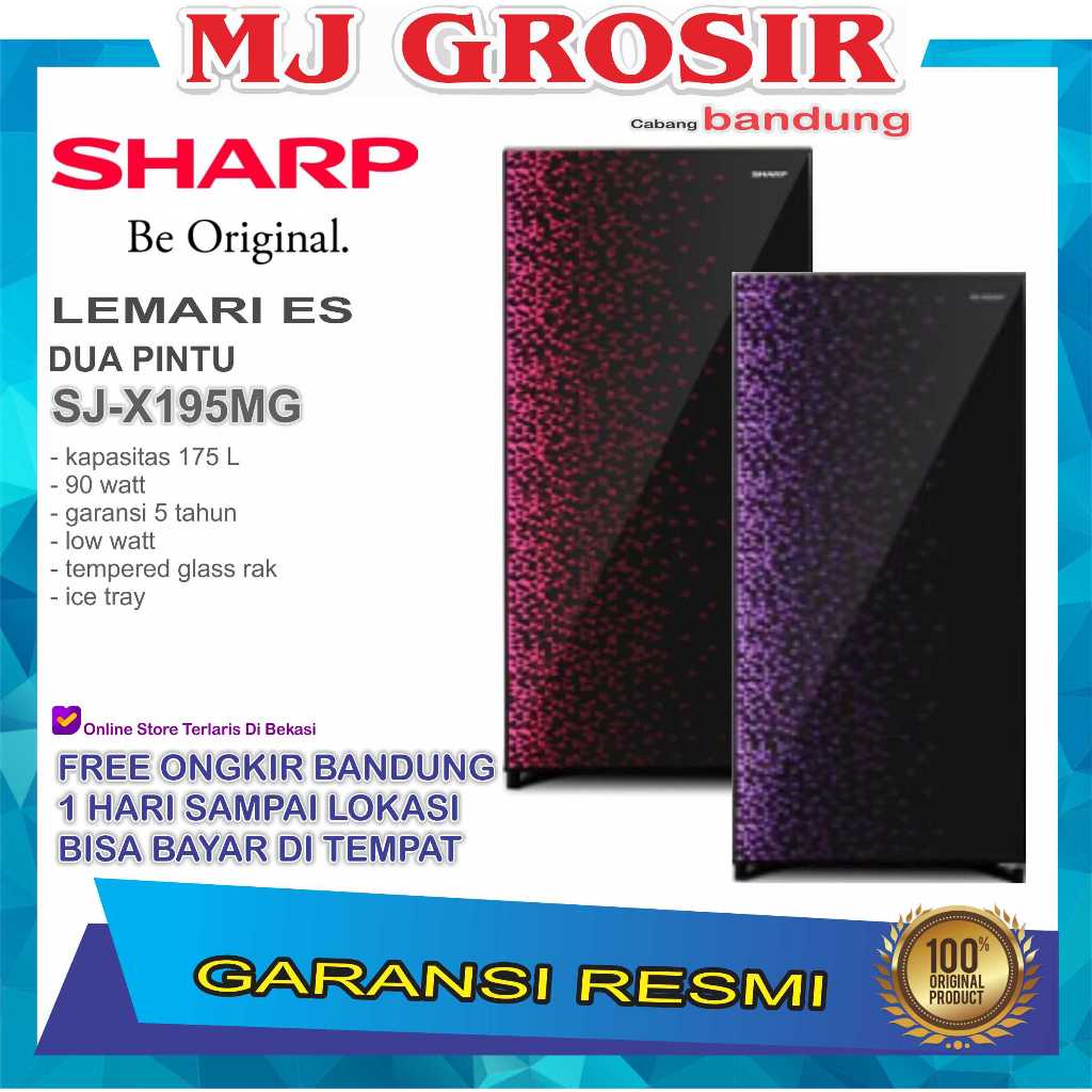 KULKAS SHARP SJX 195 MG LEMARI ES 1 PINTU SJX195MG SJX 195MG SHINE