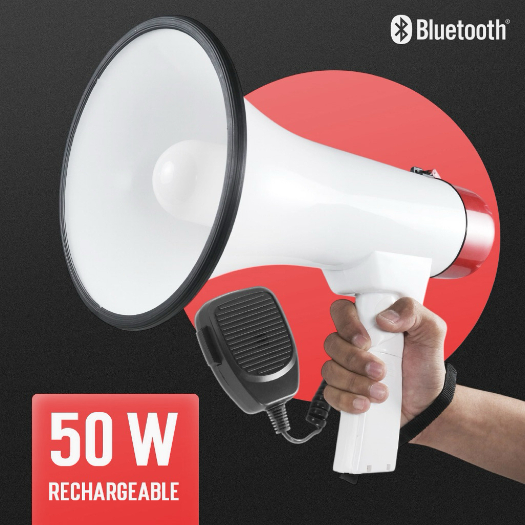 Megaphone / Toa Bluetooth Dengan Hand Mic dan Tali Gantungan