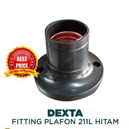 Fiting plafon murah Dexta hitam 211L - rumah lampu tempel Dexta