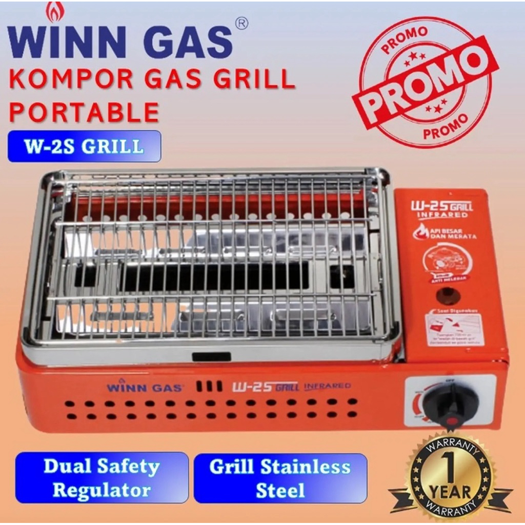 KOMPOR GAS GRILL PORTABLE WINN W2S GRILL - KOMPOR PANGGANG PORTABLE WINN - KOMPOR GAS PANGGANGAN POR