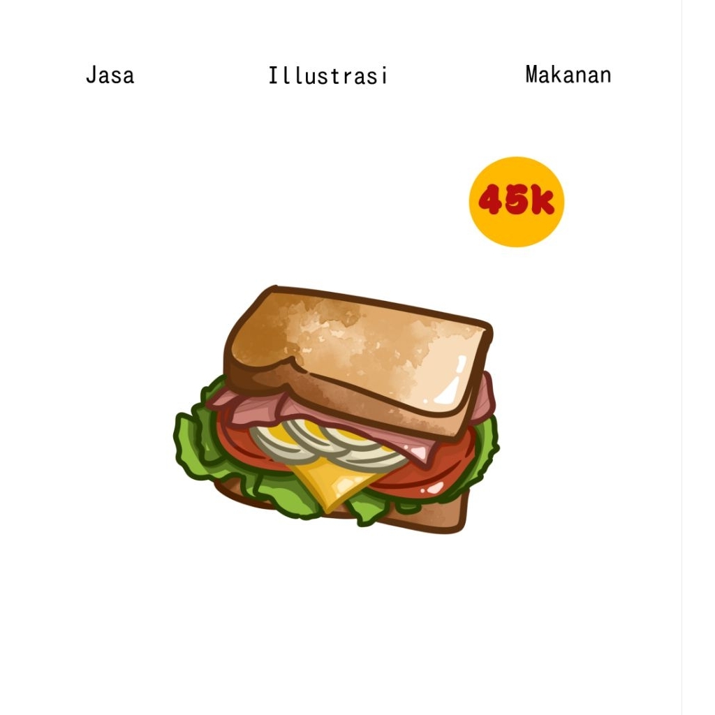 illustrasi gambar makanan dan minuman untuk menu kafe/restauran/foodtruck