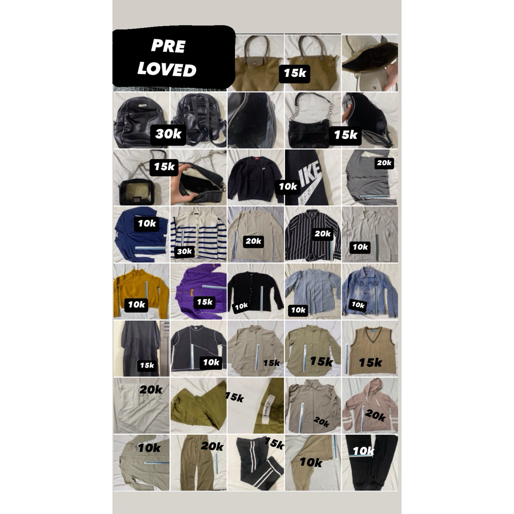 PRELOVED MURAH 10RIBUAN AJA (BAJU TAS CELANA)