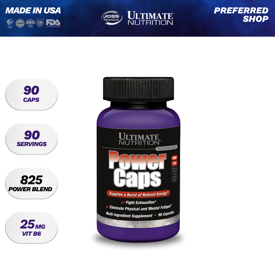 Ultimate Nutrition PowerCaps Stamina & Strength | Stronger Faster Better | Import USA - Suplemen Fit