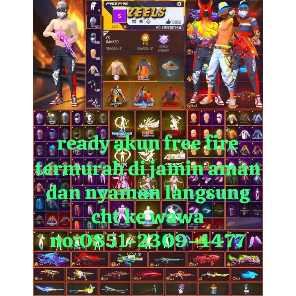 jual akun ff di jamin aman