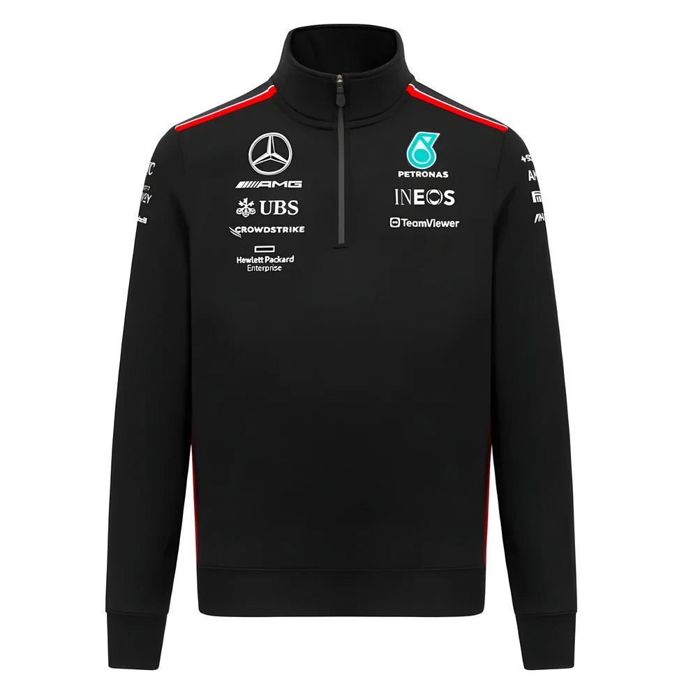 Mercedes-AMG F1 2023 Team 1/4 Zip Sweatshirt. Jaket Sweater Unisex Pria Wanita. Official F1 Merchand