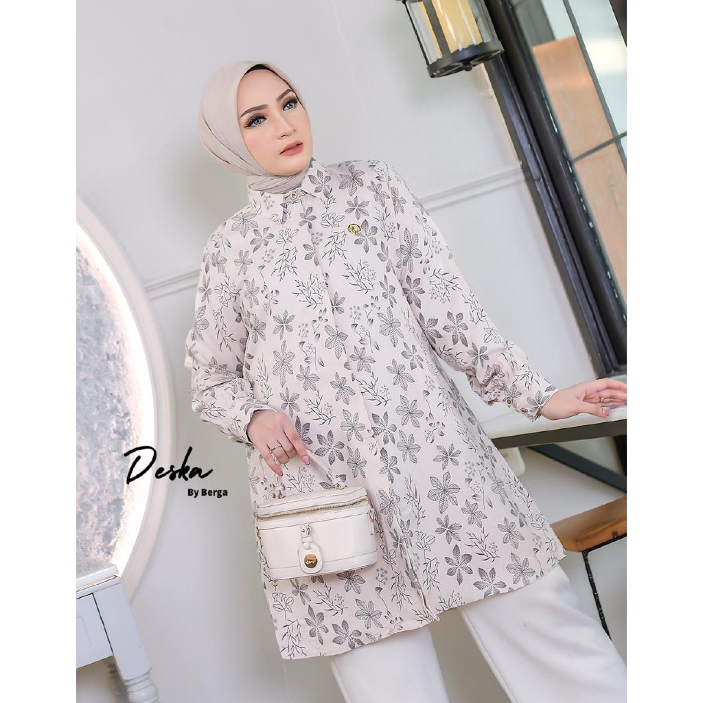Deska Tunik katun printing motif terbaru deska by berga standard hingga jumbo
