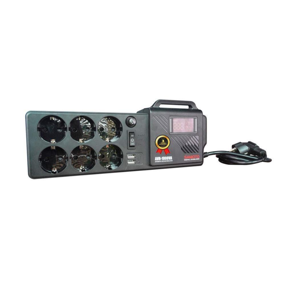 INSTAN INSTANT SAMEDAY. GERMAN SOCKET Stabilizer Samoto AVR1000G HITAM Relay 1000VA 800W Garansi 1