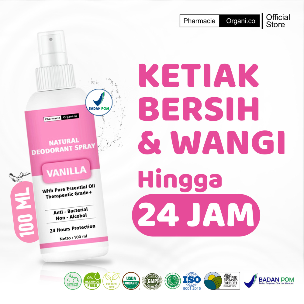 PHARMACIE ORGANICO - NATURAL DEODORANT TAWAS SPRAY WITH ESSENTIAL OIL PENGHILANG BAU BADAN ORGANIC