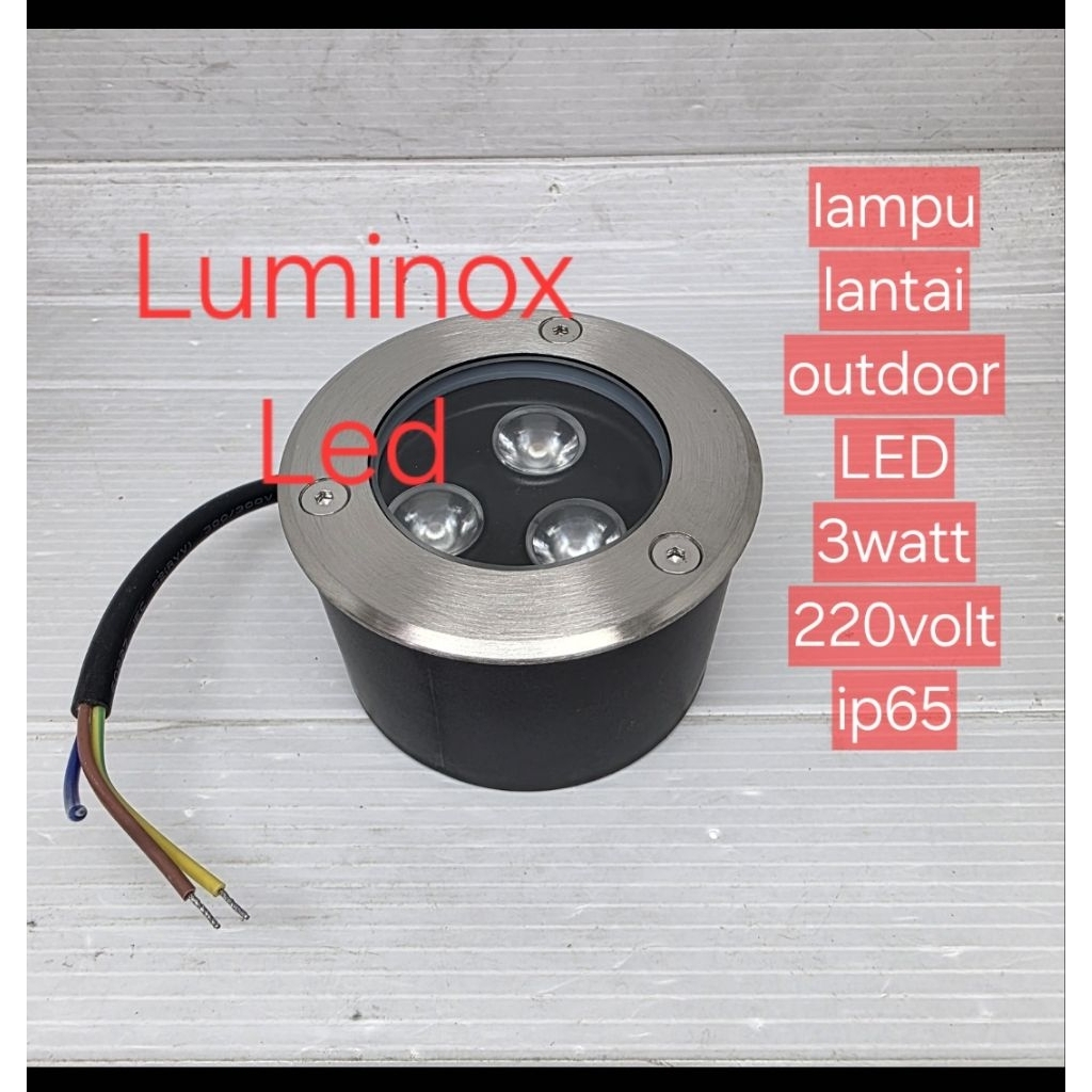 lampu inground uplight led 3mata 3watt 3w 220v / lantai tangga taman led 3w 3watt 220volt ip65