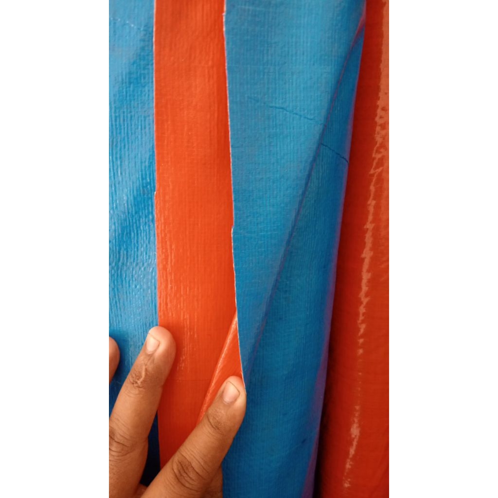 Terpal plastik 1roll  tipe A12 & A20 Korea & original ukuran 2x100 4x50 2x50 4x25 BAHAN biru/orengen