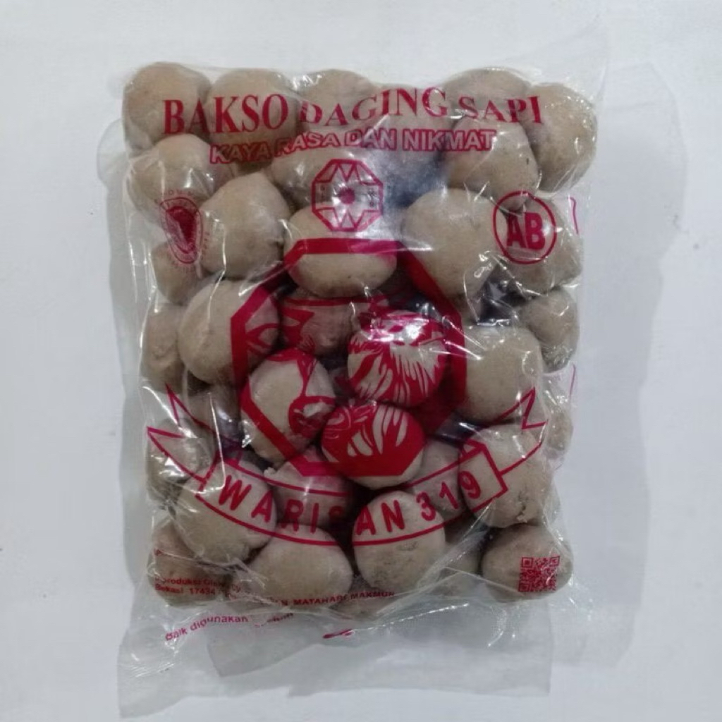 Bakso Warisan AB 319 Isi 50pcs - Bakso Polos Daging Sapi Asli
