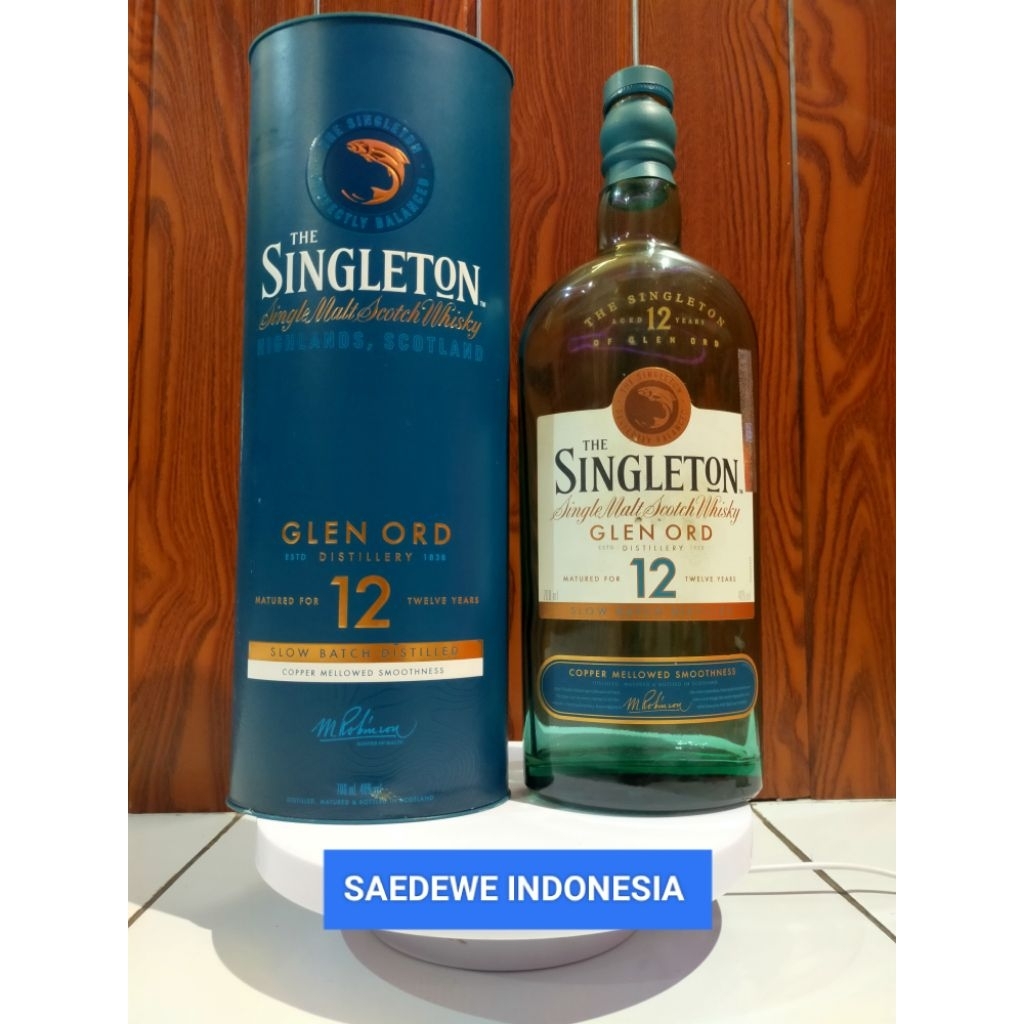 BOTOL KOSONG SINGLETON GLEN ORD 12 BEKAS MINUMAN IMPORT ORI + BOX KALENG KAPASITAS 700ML BAHAN KACA 